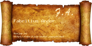 Fabritius Andor névjegykártya