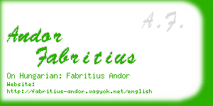andor fabritius business card